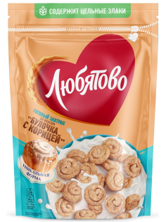 Завтрак готовый Любятово булочка с корицей, 190г