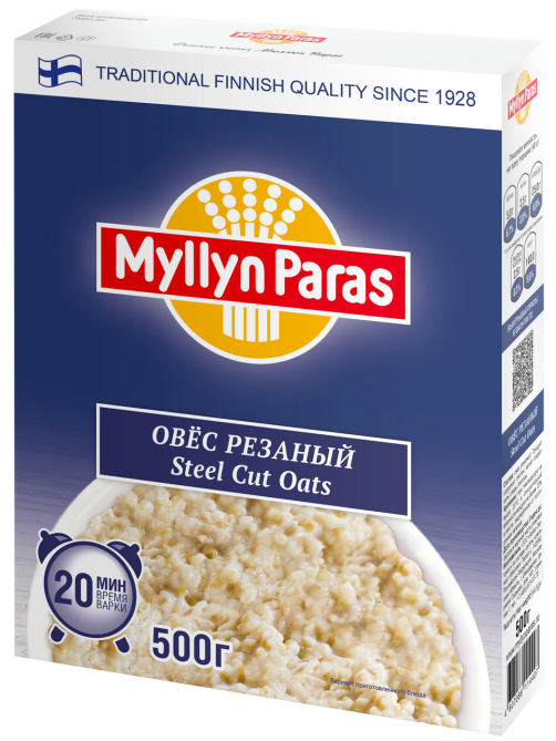 Овес Myllyn Paras Steel cut oats резаный, 500г