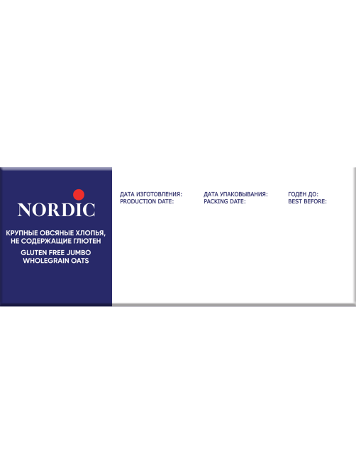Хлопья Nordic овсяные крупные без глютена, 500г