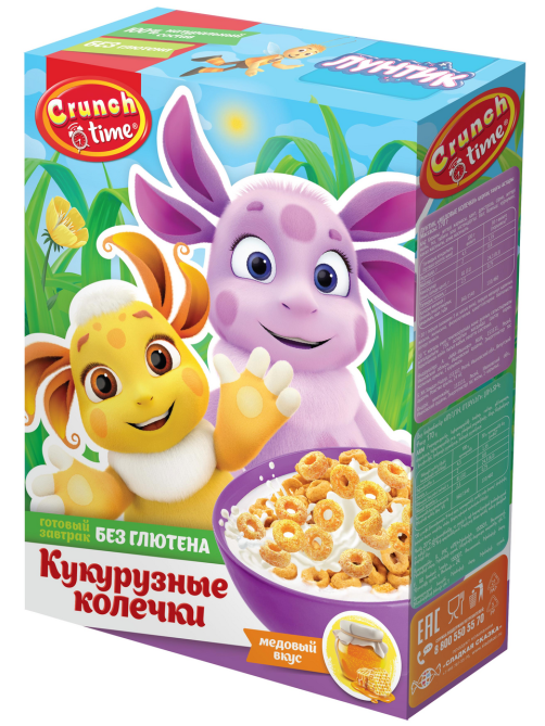 Готовый завтрак Crunch Time Лунтик Медовые колечки, 170г