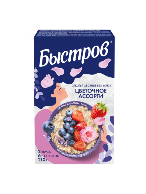 Хлопья овсяные Быстров цветочное ассорти, 210г