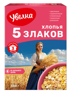 Хлопья Увелка 5 злаков, 350г