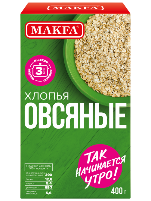 Хлопья овсяные Makfa 400г