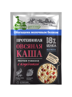Каша протеиновая Bionova овсяная Клубника не требующая варки, 40г
