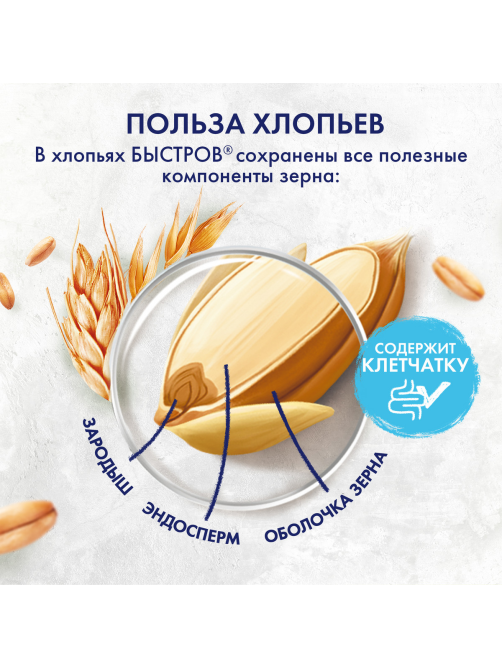 Овсянка Быстров клубника-персик-яблоко-вишня-лен, 175г