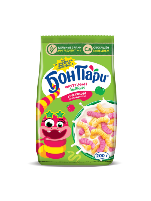 Готовый завтрак Bon Pari Фруттифан змейки, 200г