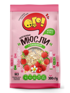 Мюсли Ого! запеченные с земляникой, 300г
