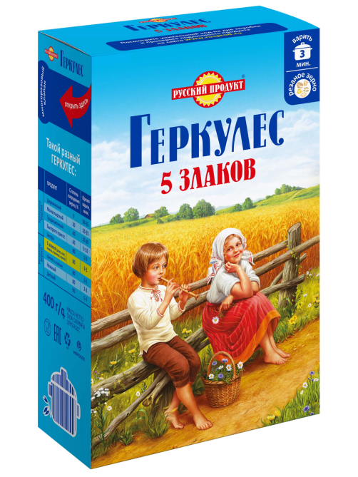 Геркулес Русский продукт 5 злаков, 400г