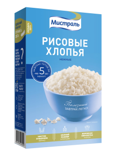 Хлопья рисовые Мистраль нежные, 400г