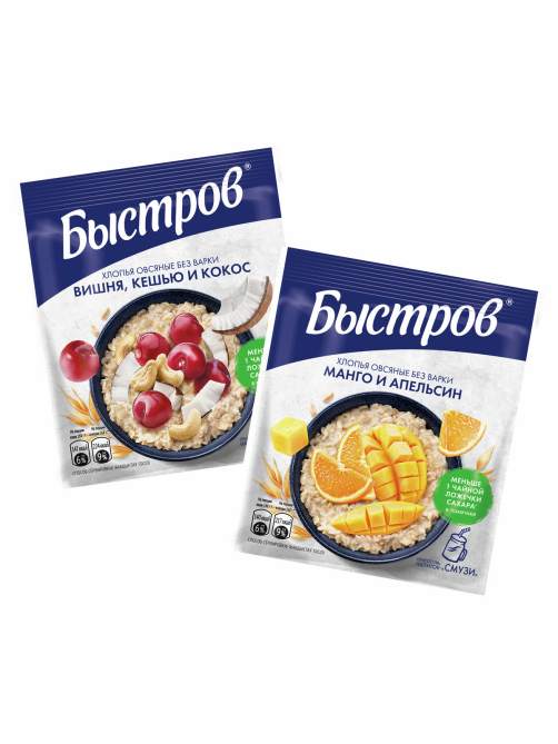 Каша Быстров Ассорти Для гурманов овсяная без варки, 228г