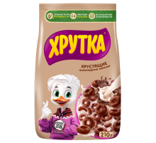 Готовый завтрак Хрутка Колечки мультизлаковые шоколадные обогащенные кальцием, 210г