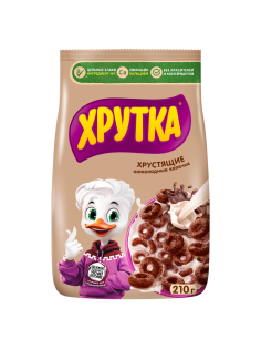 Готовый завтрак Хрутка Колечки мультизлаковые шоколадные обогащенные кальцием, 210г