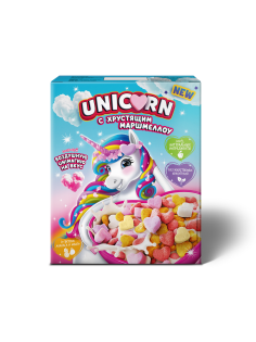 Готовый завтрак Unicorn с хрустящими маршмеллоу с манго и ананасом, 160г