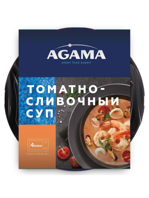 Суп Agama томатно-сливочный с морепродуктами замороженный, 250г