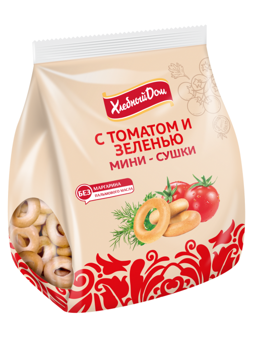 Сушка мини Хлебный дом с томатом и зеленью, 180г
