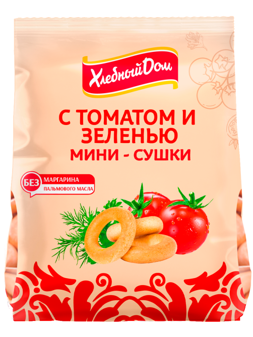 Сушка мини Хлебный дом с томатом и зеленью, 180г