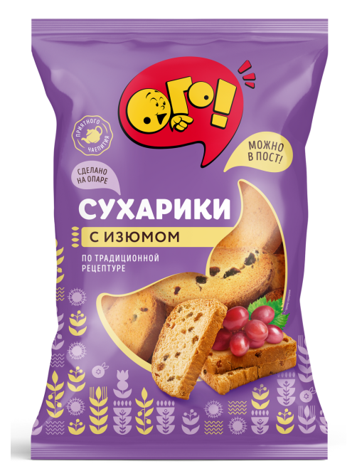 Сухарики Ого! с изюмом, 250г