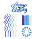 Набор для оформления кондитерских изделий Fiolento Happy Birthday синий, 25шт
