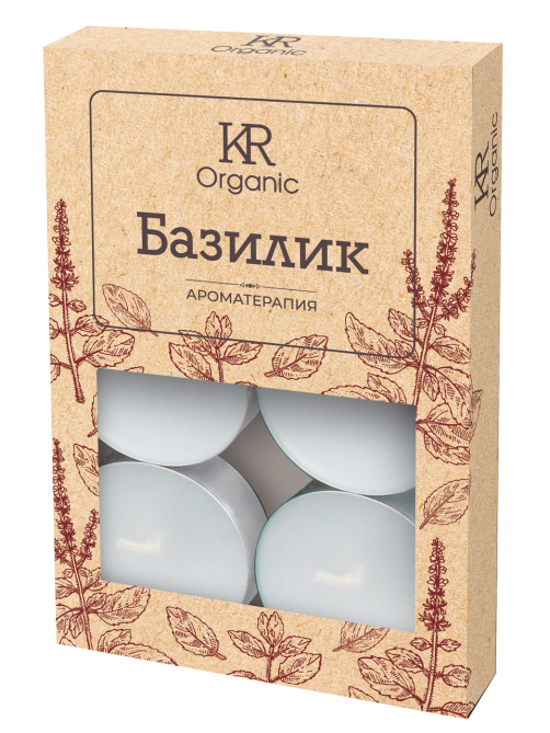 Свеча ароматическая Kukina Raffinata чайная Базилик, 6шт