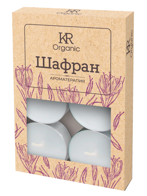 Свеча ароматическая Kukina Raffinata чайная Шафран, 6шт