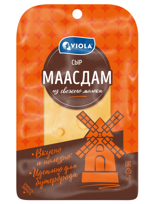 Сыр Viola Маасдам полутвердый нарезка 45%, 120г