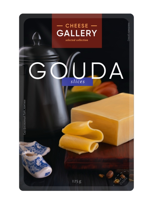 Сыр Cheese Gallery Гауда полутвердый нарезка 45%, 125г