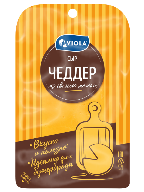 Сыр Viola Чеддер полутвердый нарезка 50%, 120г