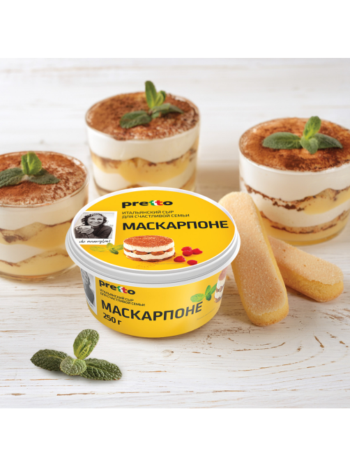 Сыр Pretto Маскарпоне мягкий 80%, 250г