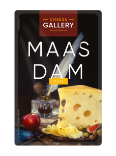 Сыр Cheese Gallery Маасдам нарезка 45%, 125г