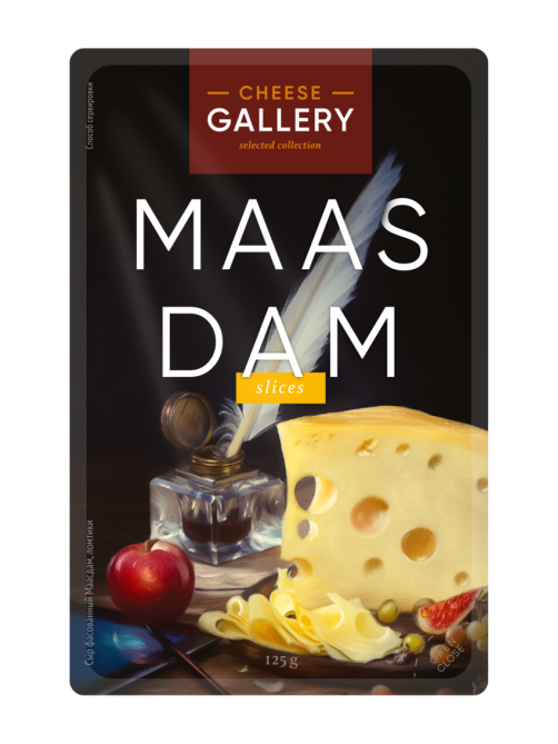 Сыр Cheese Gallery Маасдам нарезка 45%, 125г