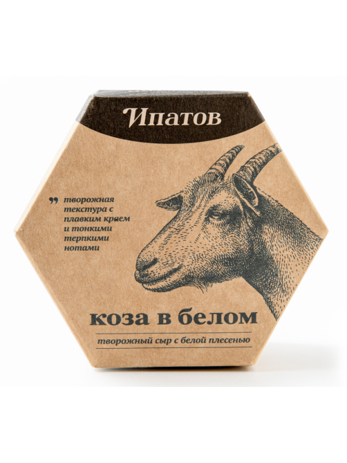 Сыр Ипатов Мастерская сыра Коза в белом с благородной белой плесенью мягкий 50%, 110г