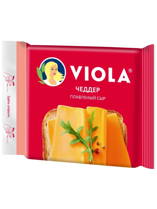 Сыр плавленый Viola Чеддер в ломтиках 45%, 140г