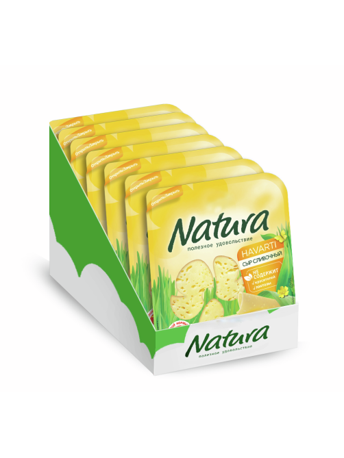 Сыр Natura Сливочный полутвердый нарезка 45%, 300г