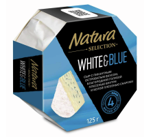 Сыр Natura selection White&Blue с голубой плесенью 60%, 125г