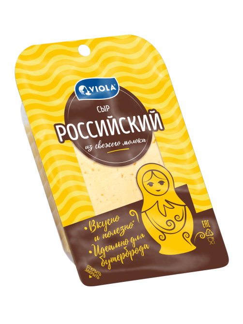 Сыр Viola Российский полутвердый нарезка 50%, 120г