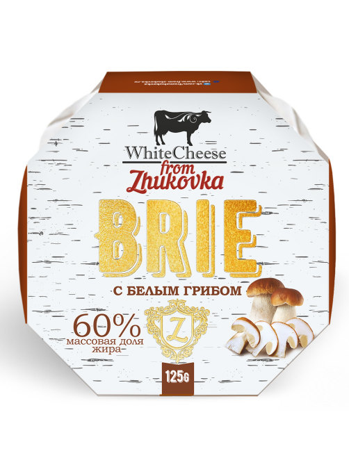 Сыр бри Whitecheese from Zhukovka с белыми грибами 60%, 125г