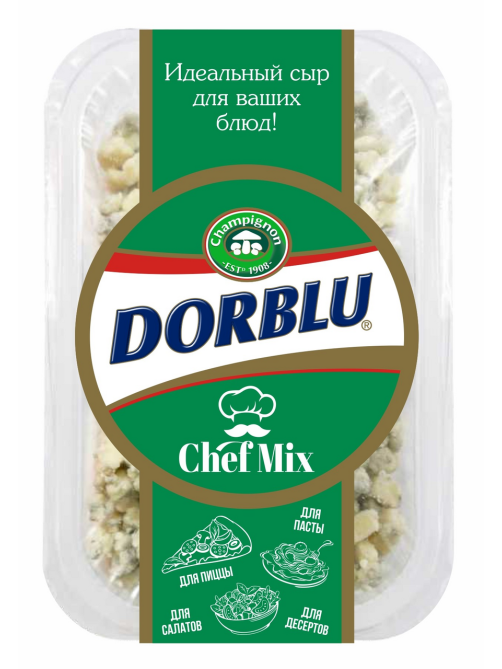 Сыр Dorblu Chef Mix с голубой плесенью тертый 56%, 100г
