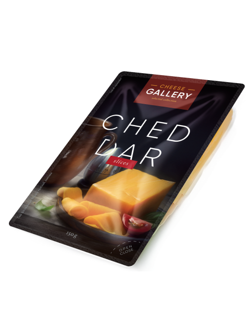 Сыр Cheese Gallery Чеддер красный полутвердый нарезка 50%, 150г