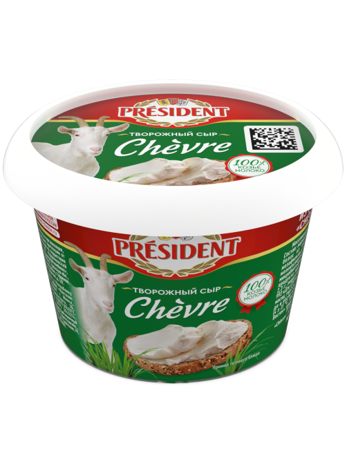 Сыр творожный President Козий Chevre 65%, 140г