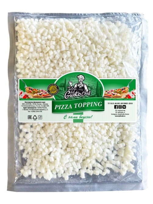Продукт сыросодержащий Terra del Gusto Chef для пиццы нарезка кубики 50%, 1кг