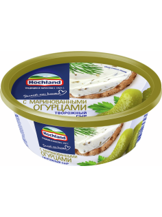 Сыр творожный Hochland с маринованными огурцами 60%, 140г