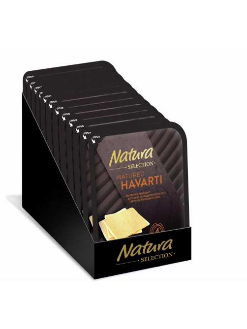 Сыр Natura selection Matured Havarti выдержанный твердый нарезка 45%, 150г