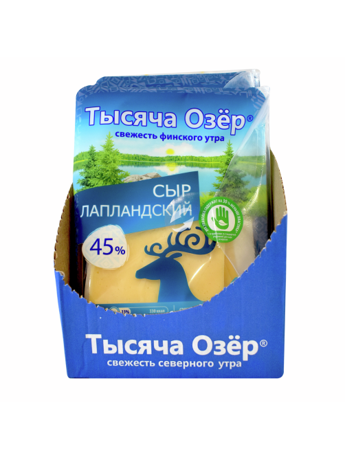Сыр Тысяча Озер Лапландский нарезка 45%, 125г