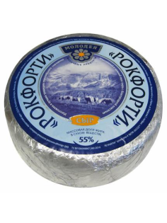 Сыр Рокфорти Молодея с голубой плесенью 55%, ~2.5кг
