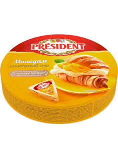 Сыр плавленый President Маасдам треугольники, 140г