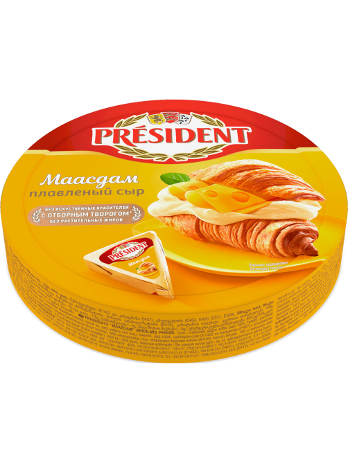 Сыр плавленый President Маасдам треугольники, 140г