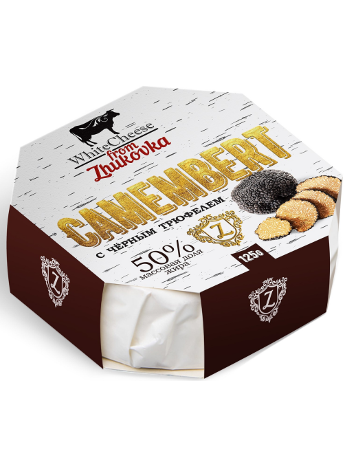 Сыр Whitecheese from Zhukovka Камамбер с черным трюфелем 50%, 125г