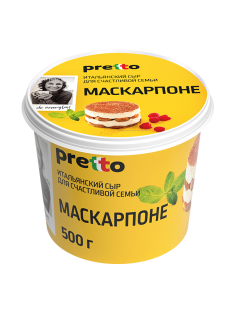 Сыр Pretto Маскарпоне мягкий 80%, 500г