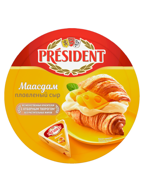 Сыр плавленый President Маасдам треугольники, 140г