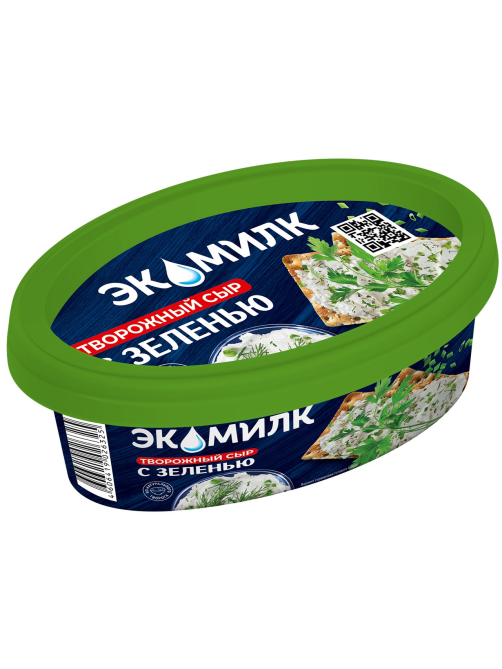 Сыр творожный Экомилк зелень 60%, 120г